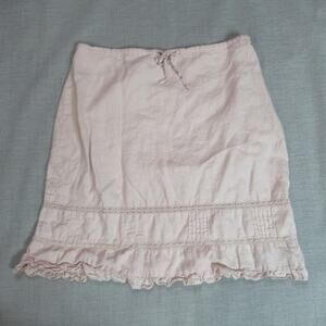 Old Navy Skirt Womens Size 14 Pastel Pink Linen Preppy Cottage Country Girl